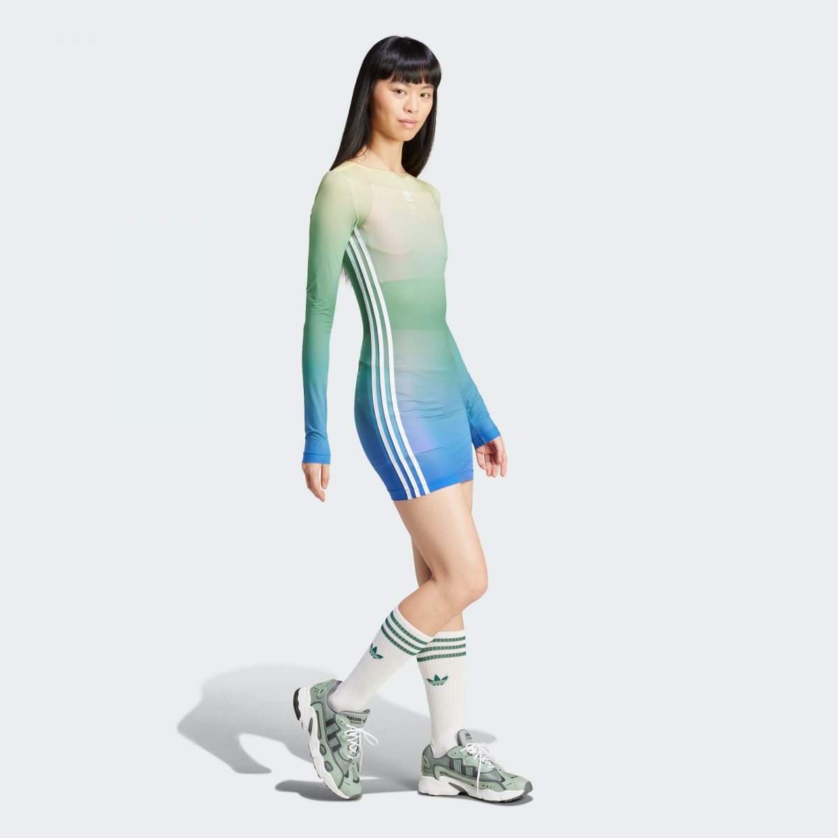 Женский свитшот adidas ALLOVER PRINT LONG SLEEVE MINI DRESS