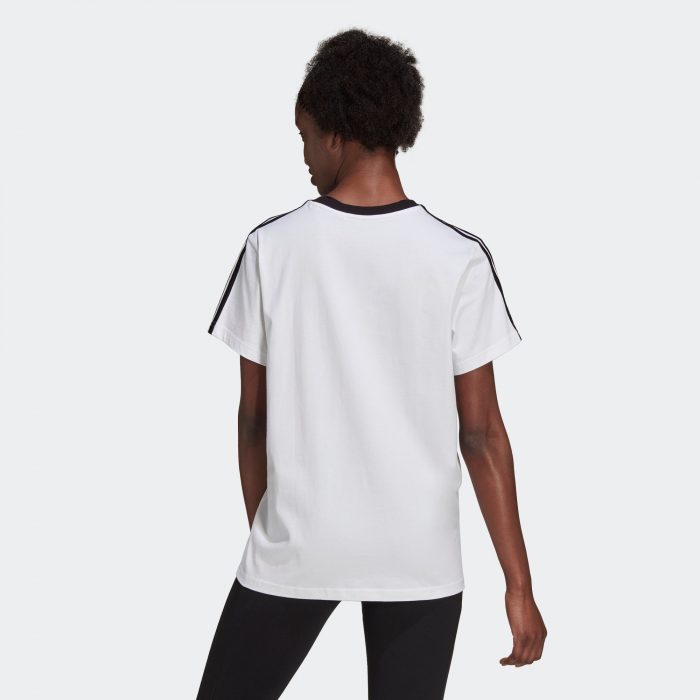 Женская футболка adidas ESSENTIALS 3-STRIPES TEE Черно-белая
